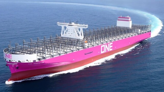 ONE recibe su primer portaaviones «Megamax» de 24.000 TEU