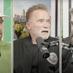 Arnold Schwarzenegger no parece impresionado con el nuevo camión cibernético Tesla de acero inoxidable de Jason Kelce