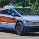 El Tesla Cybertruck se ve bien con Woodgrain Wagon Wrap
