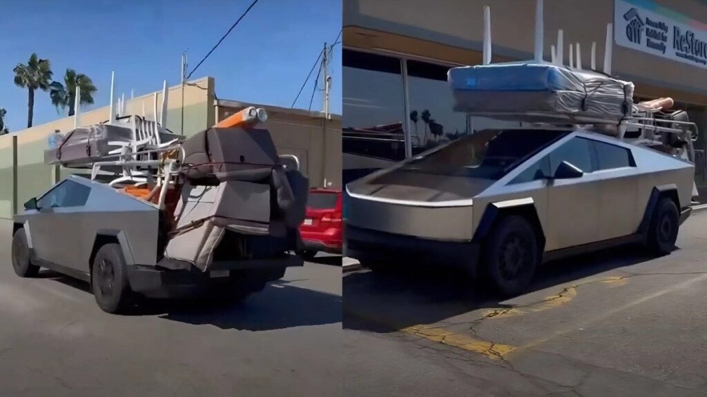 Necesitaba mudarme, así que cargué todo mi apartamento en la parte trasera del Tesla Cybertruck.