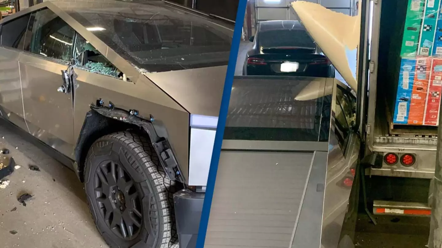 El Cybertruck es aplastado por un semirremolque, pero todos dicen lo mismo