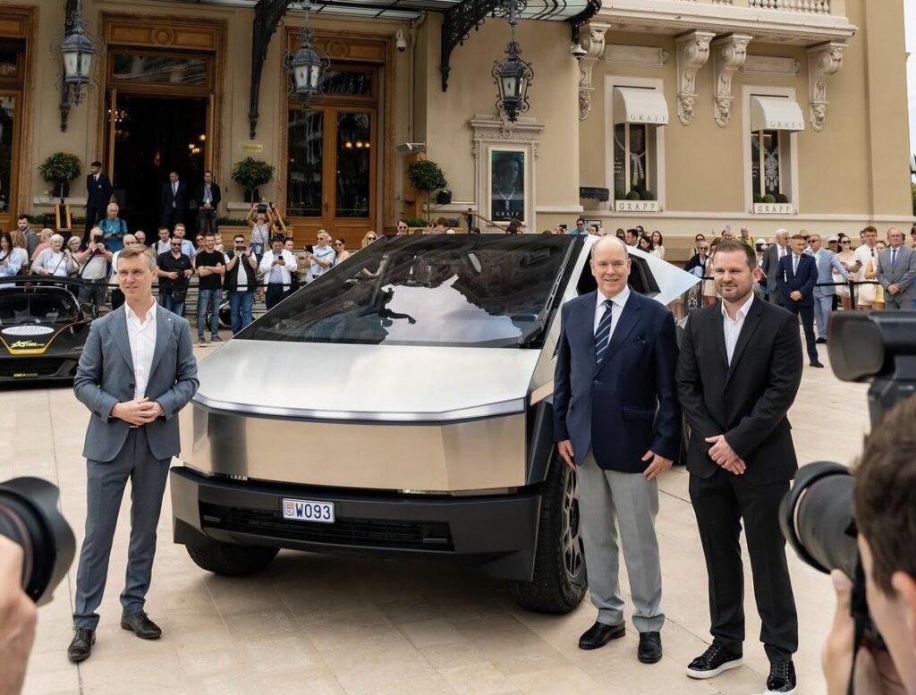 El Tesla Cybertruck recibe una cálida bienvenida por parte del Príncipe Alberto II de Mónaco