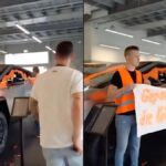 Los activistas climáticos dicen que el Tesla Cybertruck es «a prueba de desastres» mientras rocían pintura naranja y destrozan el camión como parte de una protesta climática.