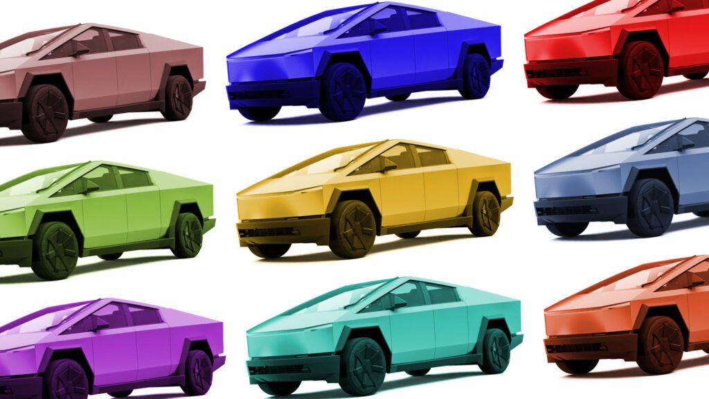 Los Tesla Cybertrucks tienen colores mucho más fríos