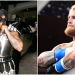 Jake Paul presenta el disfraz de Ring-Walk frente a un Cybertruck