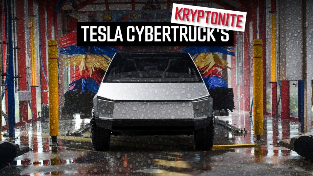 El Tesla Cybertruck puede ser a prueba de balas, pero un simple lavado de autos podría ser su kriptonita