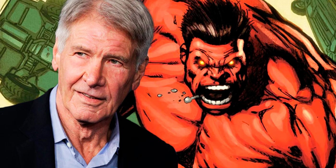 Harrison Ford posó sobre una figura de Red Hulk en Marvel Comics