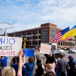 Elon Musk, Doge Protest in Tesla Conservation Columbus, Ohio