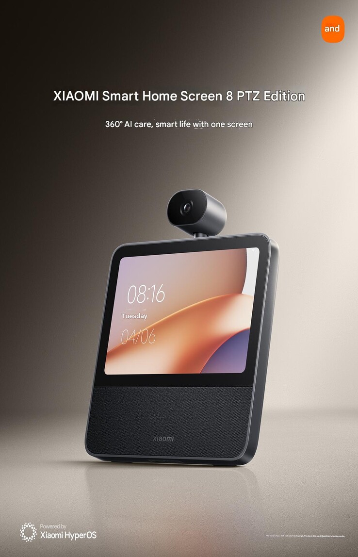 Póster de marketing de Xiaomi Smart Home Screen 8 PTZ Edition. (Fuente de imagen: Xiaomi)