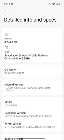Xiaomi Hyperos 2 - Xiaomi Redmi 15 5G Revisión hecha a mano