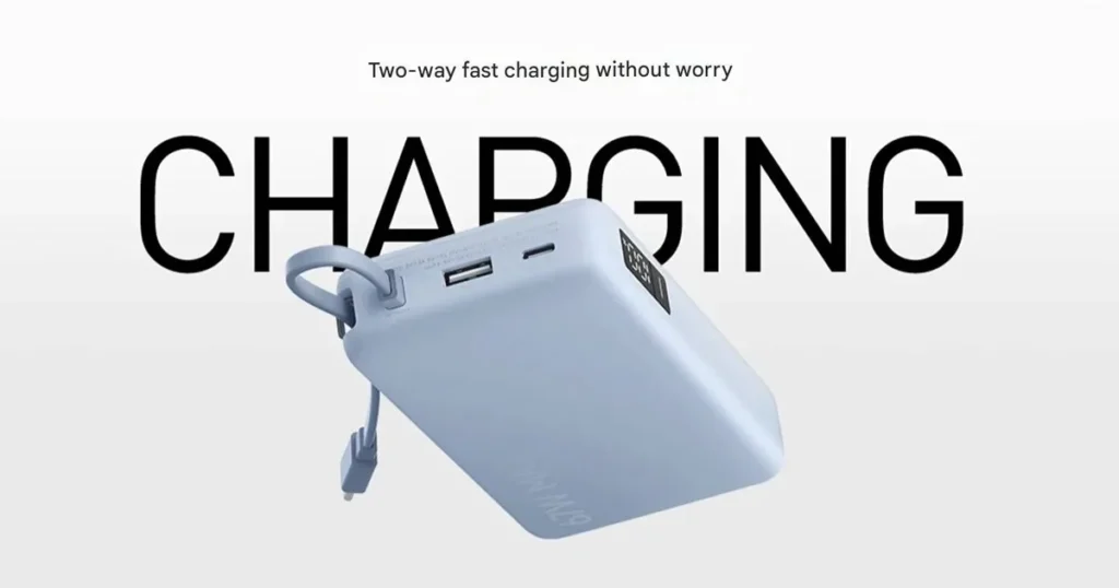 Banco de 25 dólares de Xiaomi con su propio cable