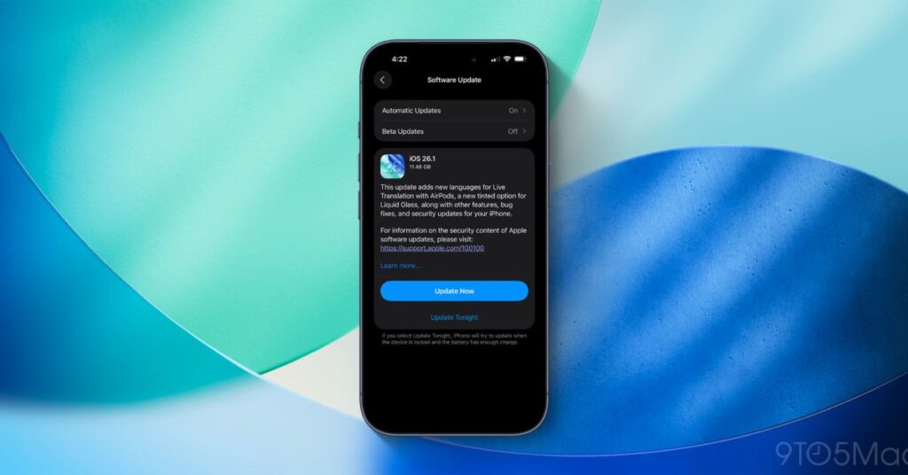 iOS 26.1: aquí están las notas oficiales de Apple