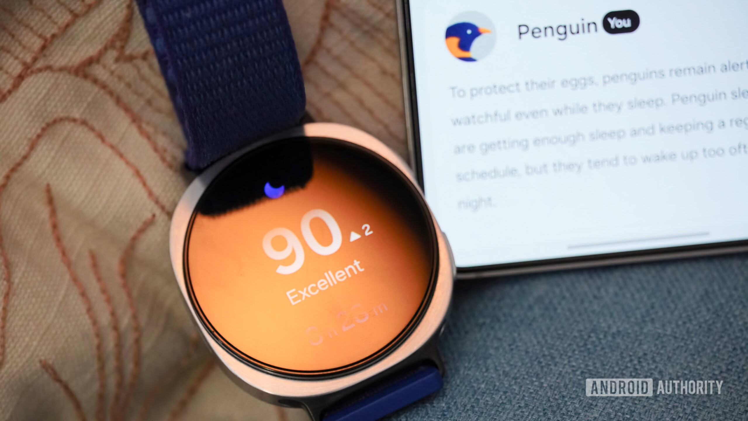 Puntuación del sueño en un Samsung Galaxy Watch 8.