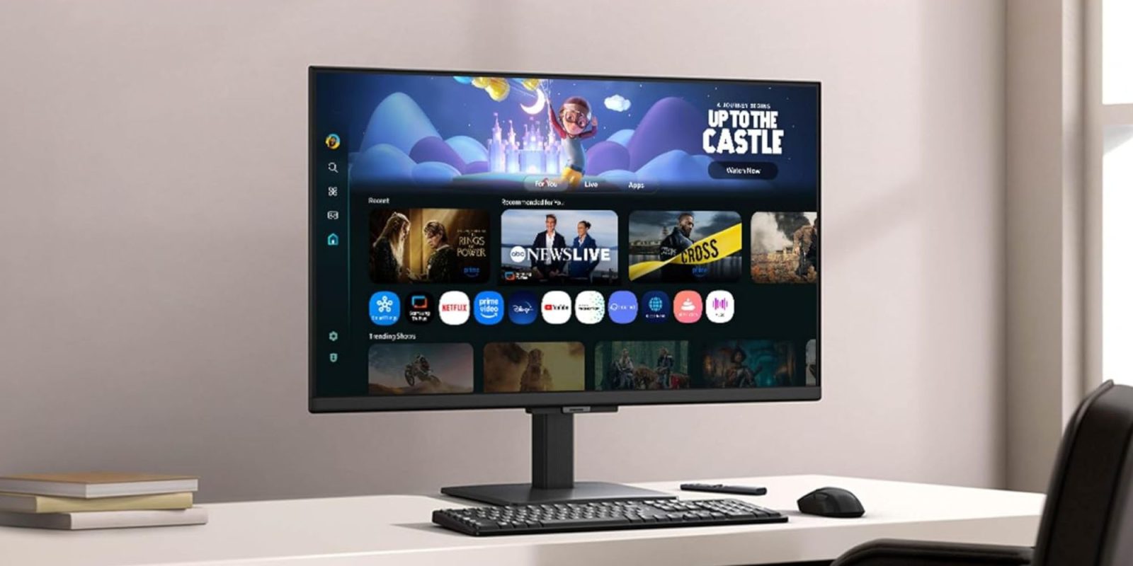 Una imagen que muestra el monitor inteligente M50F de 32 pulgadas de Samsung.