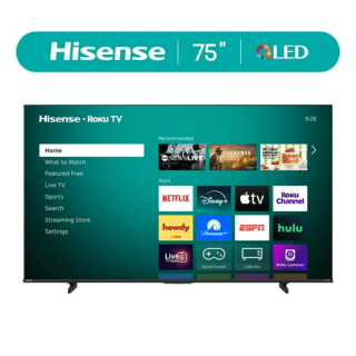 Hisense de 75 pulgadas. Televisor inteligente QLED 4K UHD Roku serie H5
