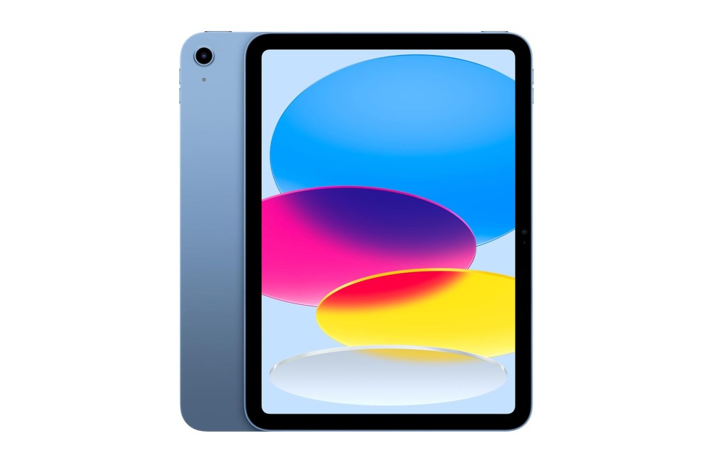 Pantalla de tableta que muestra varios colores.