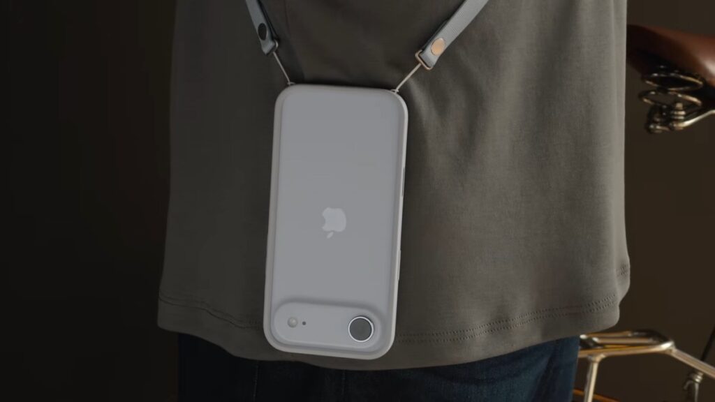 Probé la correa cruzada de Apple. Es cómodo, pero el teléfono parece tonto cuando se quita la correa.