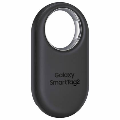 Samsung Galaxy SmartTag2 sobre un fondo blanco.