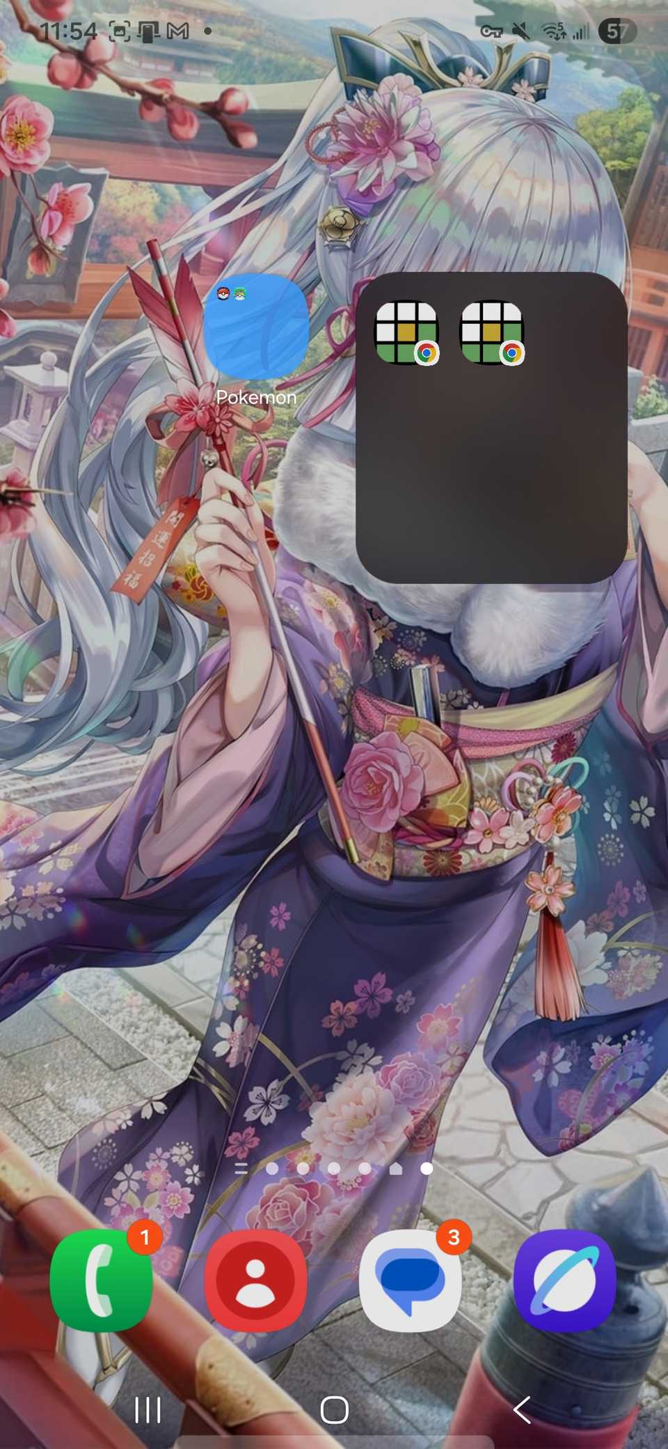 Mostrar una carpeta ampliada en una pantalla de inicio de Samsung