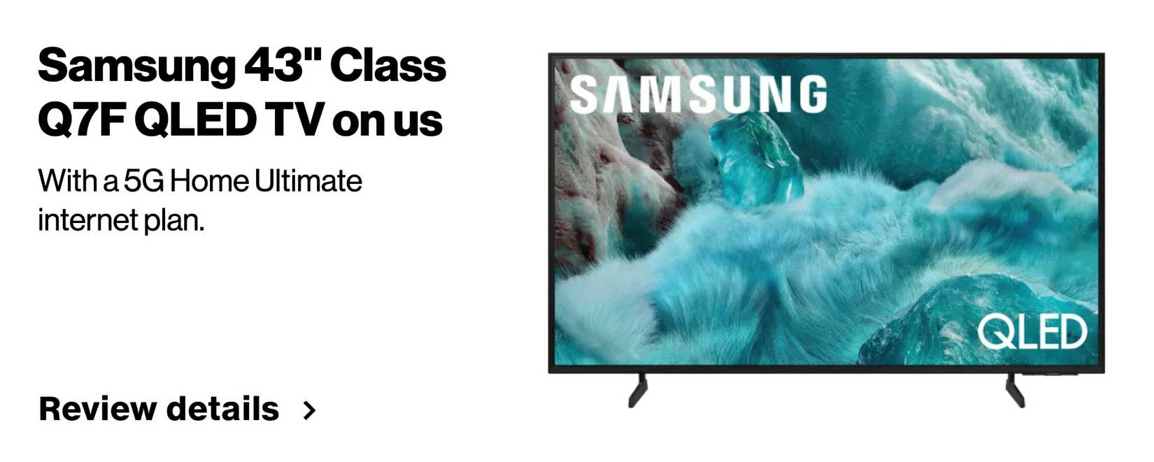 Captura de pantalla de la promoción de televisores Samsung de Verizon.