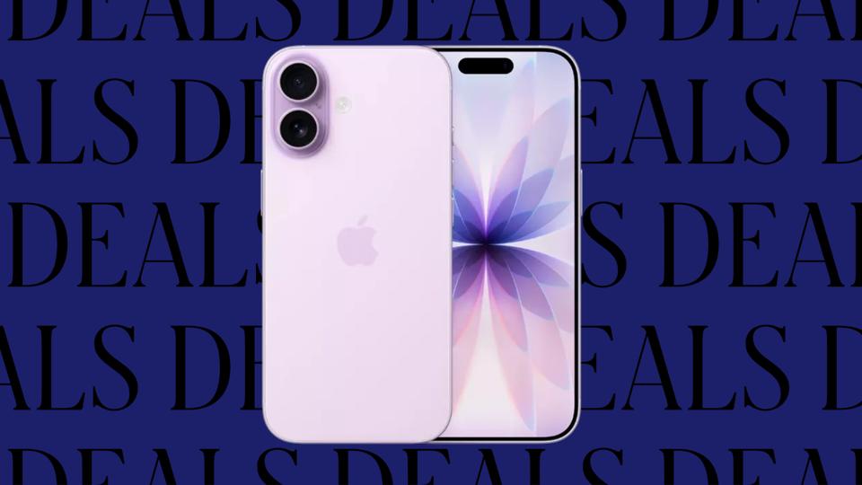 Un iPhone 17 sobre un fondo azul oscuro