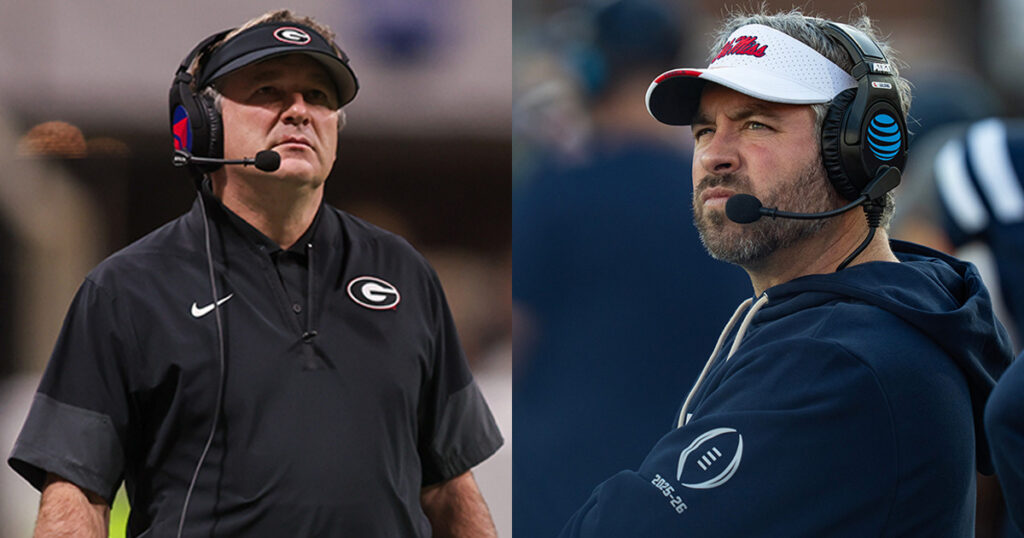 Georgia HC Kirby Smart, Ole Miss HC Pete Golding