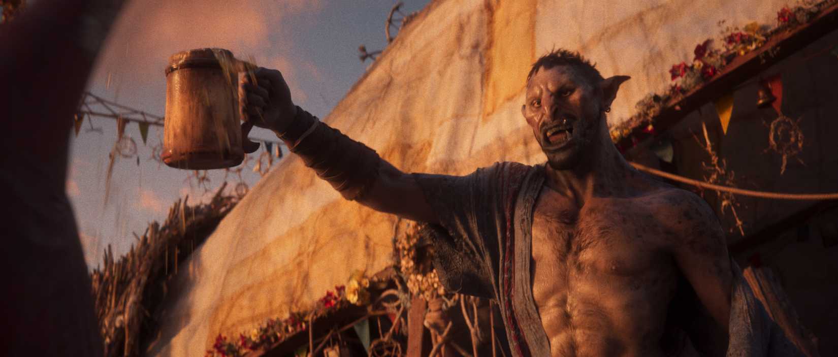 Una captura de pantalla de Divinity que muestra a un orco levantando un grano.