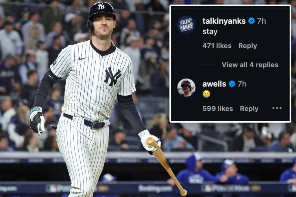 Austin Wells responde a la publicación de Cody Bellinger en Instagram