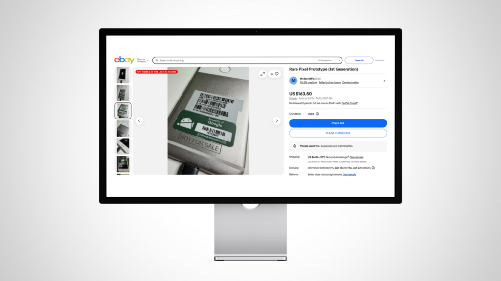 Un raro prototipo de Google Pixel 1 DVT aparece en eBay